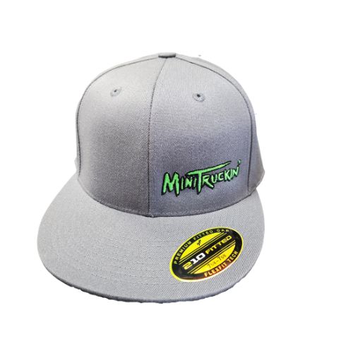 Stretch Fit Cap - Mini Truckin' - Grey Hat with Green Font